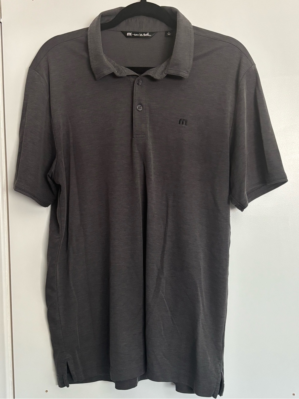 Travis Mathew Classic Breathable Golf Polo Dark Gray L  Lightweight Casual Top